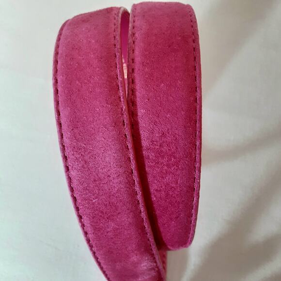 Strawbridge Clothier Fuchsia Pig Suede Belt Small Waist PVC Backing - Picture 7 of 11